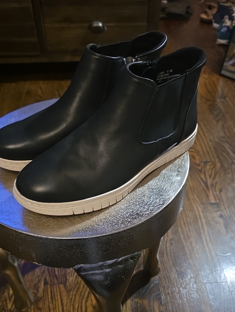 Bella Vita Black Slip-On Ankle Sneakers with White Sole